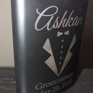 "Ashkan" Black Matte Hip Flask